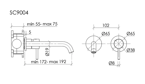 Смеситель для раковины Sancos Etna SC9004BG с внутренней частью, брашированное золото, PVD покрытие Смеситель для раковины Sancos Etna SC9004BG с внутренней частью, брашированное золото, PVD покрытие
