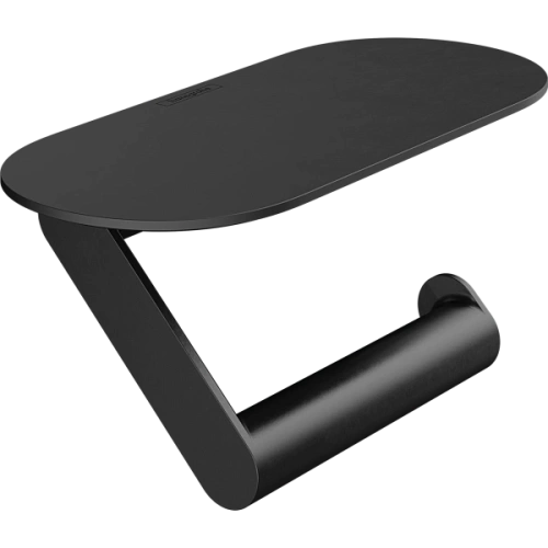 Держатель туалетной бумаги Hansgrohe WallStoris с полкой 27928670, матовый черный Держатель туалетной бумаги Hansgrohe WallStoris с полкой 27928670, матовый черный