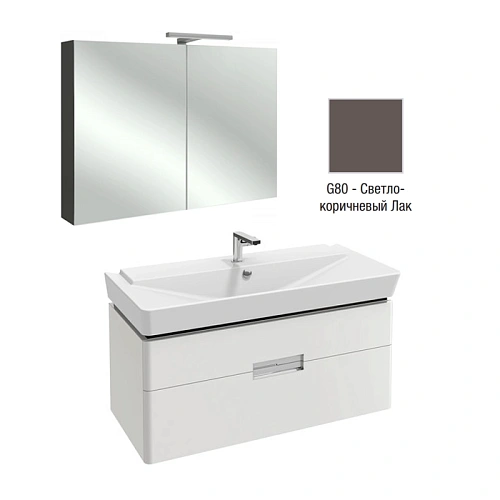 Комплект мебели 100 см Jacob Delafon Reve , светло-коричневый блестящий, 2 выдвижных ящика, с подсве E4801-00+EB797RU-G80+EB1136-G80 Комплект мебели 100 см Jacob Delafon Reve , светло-коричневый блестящий, 2 выдвижных ящика, с подсве E4801-00+EB797RU-G80+EB1136-G80