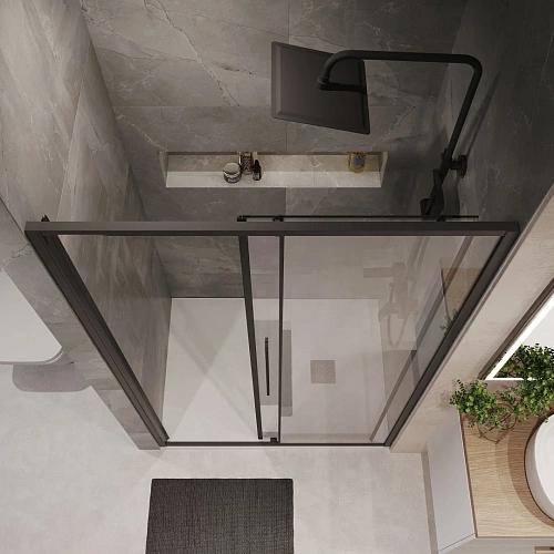 Душевая дверь Niagara Nova NG-84-12AB (120x195) черный матовый, стекло прозрачное Душевая дверь Niagara Nova NG-84-12AB (120x195) черный матовый, стекло прозрачное