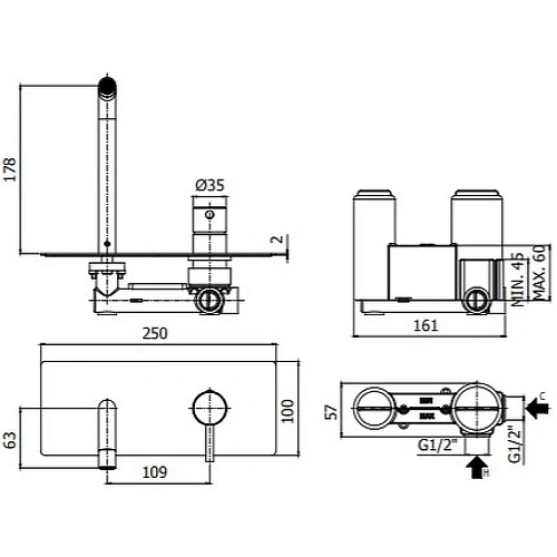 Смеситель для раковины Paffoni Light LIG105CR с внутренней частью, хром Смеситель для раковины Paffoni Light LIG105CR с внутренней частью, хром