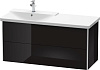 Картинка анонса товара «тумба под раковину duravit xsquare xs418604040 подвесная 121 см черный глянцевый»