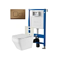Комплект инсталляции Point Элемент PN45120 с клавишей смыва Афина, бронза брашированная, PN44041BB и унитазом Аврора PN41101 белый с сиденьем микролифт Комплект инсталляции Point Элемент PN45120 с клавишей смыва Афина, бронза брашированная, PN44041BB и унитазом Аврора PN41101 белый с сиденьем микролифт