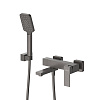Картинка анонса товара «смеситель для ванны cezares slider-vd-gm с ручным душем, шлангом и держателем, оружейная сталь»