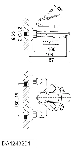 Смеситель для ванны D&K Arbeo Bayern DA1243201 Смеситель для ванны D&K Arbeo Bayern DA1243201