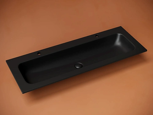 Раковина Ceramica Nova Grace CN7016MB накладная, с двумя отверстиями под смеситель 1210x457x137 мм, черный матовый Раковина Ceramica Nova Grace CN7016MB накладная, с двумя отверстиями под смеситель 1210x457x137 мм, черный матовый