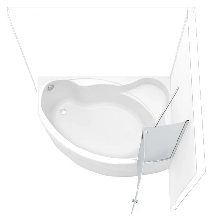 Шторка на ванну Aquanet AQ2 R, узорчатое стекло 00174160 Шторка на ванну Aquanet AQ2 R, узорчатое стекло 00174160