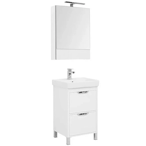 Комплект мебели Aquanet Гретта 55 New белый (2 ящика) 00239424 Комплект мебели Aquanet Гретта 55 New белый (2 ящика) 00239424