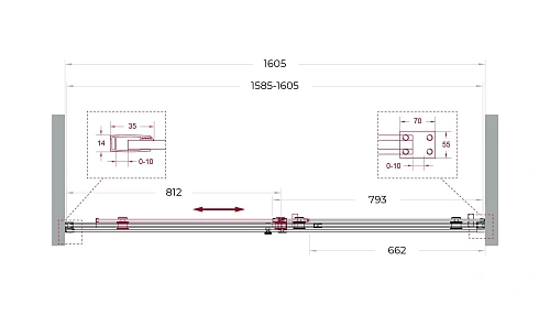 Душевая дверь BelBagno SOFT_CLOSE-2-BF-1-160-C-GM 160 см, профиль оружейная сталь, стекло прозрачное Душевая дверь BelBagno SOFT_CLOSE-2-BF-1-160-C-GM 160 см, профиль оружейная сталь, стекло прозрачное