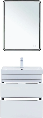 Тумба под раковину Aquanet Слим 60 00346047 белый сатин Тумба под раковину Aquanet Слим 60 00346047 белый сатин