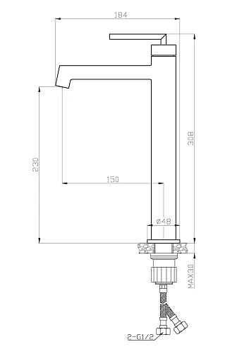 Смеситель для раковины BelBagno ACQUA ACQUA-LMC-NERO черный матовый Смеситель для раковины BelBagno ACQUA ACQUA-LMC-NERO черный матовый