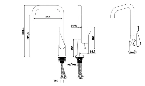 Смеситель для кухни Aquatek ВЕГА AQ1083MB черный матовый Смеситель для кухни Aquatek ВЕГА AQ1083MB черный матовый