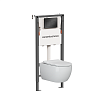 Картинка анонса товара «комплект унитаза ceramica nova play rimless cn3001_121002mb с инсталляцией balance и клавишей смыва square, черный матовый»