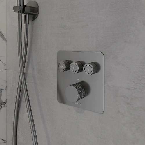 Смеситель для душа AQUAme AQM8812GM с термостатом встраиваемый, металл Смеситель для душа AQUAme AQM8812GM с термостатом встраиваемый, металл