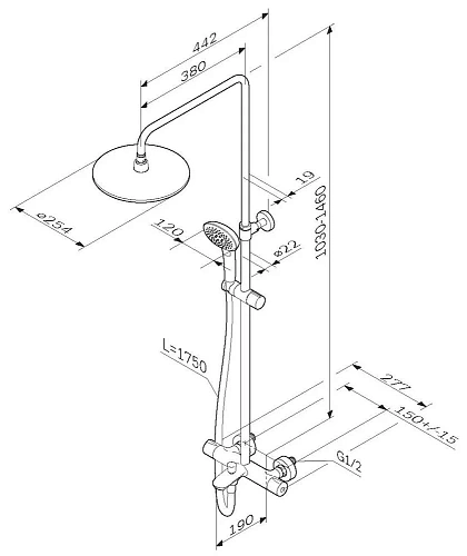 Душевая система AM.PM Spirit V2.0 F0770A510 Душевая система AM.PM Spirit V2.0 F0770A510