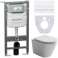 Детальная картинка товара «комплект унитаза ceramica nova balearica rimless cn6000 c шумоизоляцией cn1000 инсталляцией envision клавишей смыва flat белый и креплениями cn1002w»