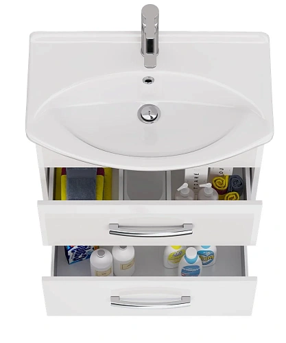 Тумба под раковину DREJA ALDA, 65 см , подвесная/напольная, 2 ящика. белый глянец, под ум. Лагуна 65 99.0404 Тумба под раковину DREJA ALDA, 65 см , подвесная/напольная, 2 ящика. белый глянец, под ум. Лагуна 65 99.0404