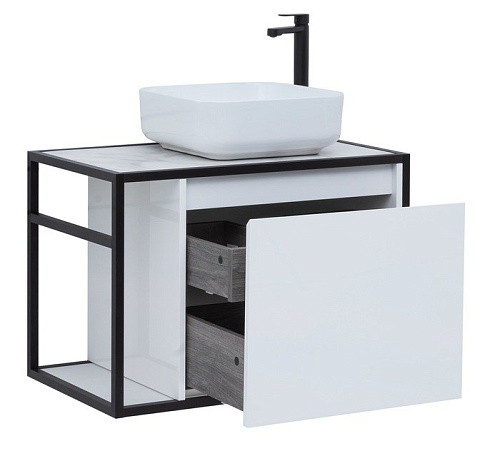 Тумба под раковину Aquanet Nova Lite Loft 75 R белый 00261649 Тумба под раковину Aquanet Nova Lite Loft 75 R белый 00261649