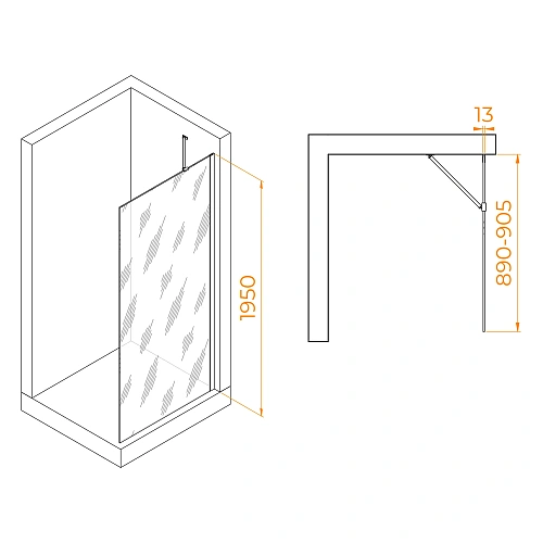 Душевая перегородка RGW Walk In WA-110 900 мм 351011009-21 хром, Easy Clean Душевая перегородка RGW Walk In WA-110 900 мм 351011009-21 хром, Easy Clean