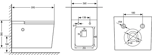 Комплект унитаза ABBER Rechteck AC1202P белый с импульсным смывом с инсталляцией AC0101P Комплект унитаза ABBER Rechteck AC1202P белый с импульсным смывом с инсталляцией AC0101P