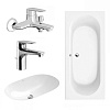 Картинка анонса товара «комплект: ванна villeroy&amp;boch o.novo 1001gr с раковиной и смесителями»