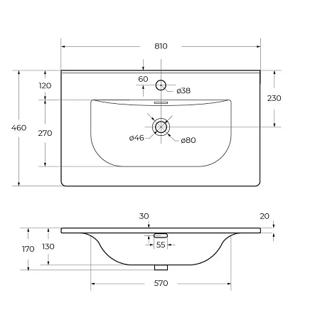 Раковина BelBagno BB-8099-80 810x460 Раковина BelBagno BB-8099-80 810x460