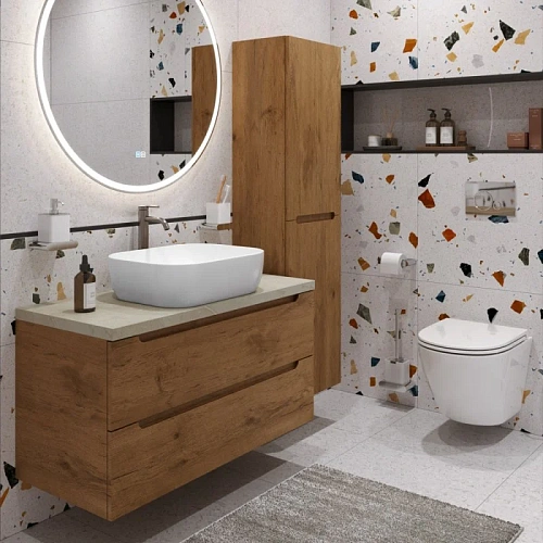 Тумба со столешницей и раковиной BelBagno ETNA 100 etna100rn-kepmco-1302-set подвесная ETNA100RN-KEPMCO-1302-SET Тумба со столешницей и раковиной BelBagno ETNA 100 etna100rn-kepmco-1302-set подвесная ETNA100RN-KEPMCO-1302-SET