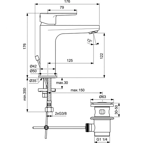 Комплект смесителей Ideal Standard CERATHERM T100 BC985AA Комплект смесителей Ideal Standard CERATHERM T100 BC985AA