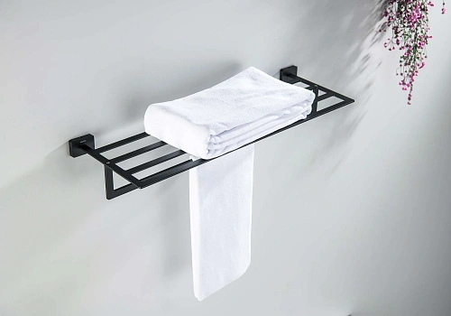 Полотенцедержатель Aquatek ЛИБРА AQ4315MB черный матовый Полотенцедержатель Aquatek ЛИБРА AQ4315MB черный матовый