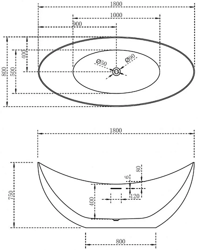 Акриловая ванна ABBER AB9333Gold Акриловая ванна ABBER AB9333Gold