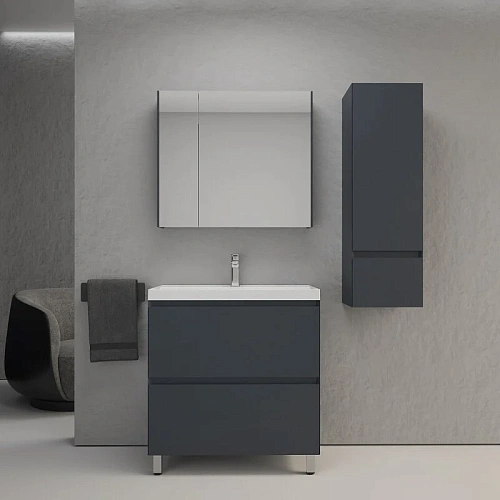 Шкаф-пенал Style Line Манхэттен 36 ЛС-00002381 ЭМАЛЬ PLUS подвесной, графит Шкаф-пенал Style Line Манхэттен 36 ЛС-00002381 ЭМАЛЬ PLUS подвесной, графит