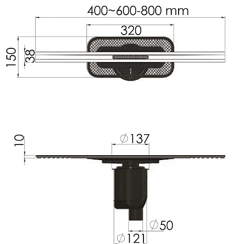 Душевой лоток BERGES SIMPEL 600, матовый хром, S-сифон D50/105 H50 вертикальный 090011 Душевой лоток BERGES SIMPEL 600, матовый хром, S-сифон D50/105 H50 вертикальный 090011