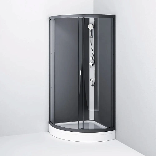 Душевая кабина AM.PM X-Joy W88C-301-090GG без крыши, 90х90, стекло графит, профиль графит Душевая кабина AM.PM X-Joy W88C-301-090GG без крыши, 90х90, стекло графит, профиль графит