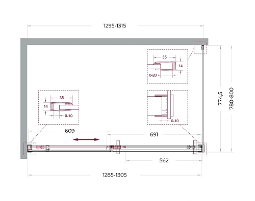 Душевой уголок BelBagno SOFT_CLOSE-1-AH-1-130/80-C-Cr 130x80 см, профиль хром, стекло прозрачное Душевой уголок BelBagno SOFT_CLOSE-1-AH-1-130/80-C-Cr 130x80 см, профиль хром, стекло прозрачное