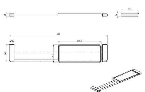 Полка Wonzon & Woghand хром (WW-V3701-CR) Полка Wonzon & Woghand хром (WW-V3701-CR)