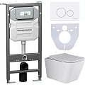 Комплект унитаза Ceramica Nova Сет 4 в 1 инсталляция с кнопкой и шумоизоляцией CN3007_1001W_1000 Комплект унитаза Ceramica Nova Сет 4 в 1 инсталляция с кнопкой и шумоизоляцией CN3007_1001W_1000
