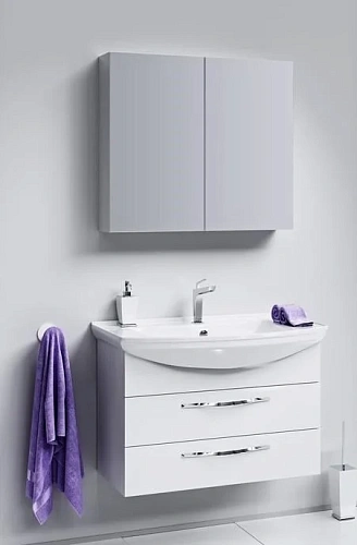 Зеркальный шкаф AQWELLA MC 70 MC.04.07 белый, 700х700х150мм Зеркальный шкаф AQWELLA MC 70 MC.04.07 белый, 700х700х150мм