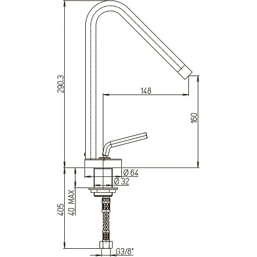 Смеситель для раковины Paini Cox 78PZ211 с донным клапаном, черный матовый PVD Смеситель для раковины Paini Cox 78PZ211 с донным клапаном, черный матовый PVD