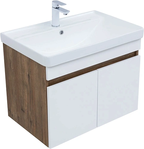 Тумба под раковину Aquanet Оптима 80 00344793 дуб рустикальный/белый сатин Тумба под раковину Aquanet Оптима 80 00344793 дуб рустикальный/белый сатин