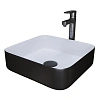 Раковина GROSSMAN Color GR-4042BW (385x385x140) черная белая внутри Раковина GROSSMAN Color GR-4042BW (385x385x140) черная белая внутри