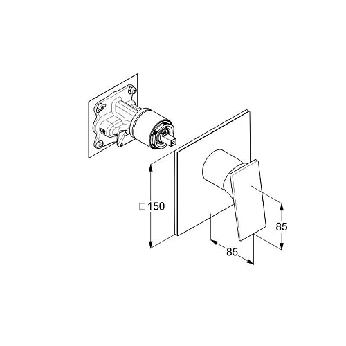 Смеситель для душа Kludi DECUS 54755N275 встраиваемый для SLIM.BOXX 88022 оружейная сталь Смеситель для душа Kludi DECUS 54755N275 встраиваемый для SLIM.BOXX 88022 оружейная сталь