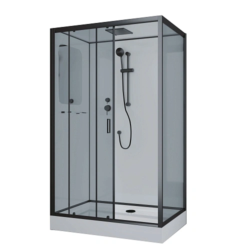 Душевая кабина Niagara Premium NG-6912-01QR BLACK (1200х800х2100) низкий поддон (16 см) стекло тонированное 69120134QRBLACK Душевая кабина Niagara Premium NG-6912-01QR BLACK (1200х800х2100) низкий поддон (16 см) стекло тонированное 69120134QRBLACK