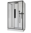 Душевая кабина Ceruttispa AMI120 120x80x210 профиль черный, стекло прозрачное