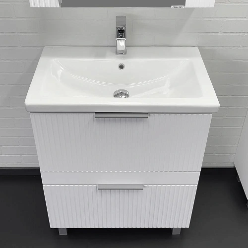 Тумба с раковиной Comforty Лима-70Н2 00-00019211 белый матовый раковина Como 70 Тумба с раковиной Comforty Лима-70Н2 00-00019211 белый матовый раковина Como 70