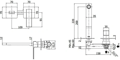 Смеситель для раковины Paffoni Elle EL105CR70 (с внутренней частью) Смеситель для раковины Paffoni Elle EL105CR70 (с внутренней частью)