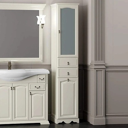 Шкаф-пенал Opadiris Риспекто 40 Z0000006259 правый с бельевой корзиной слоновая кость Шкаф-пенал Opadiris Риспекто 40 Z0000006259 правый с бельевой корзиной слоновая кость