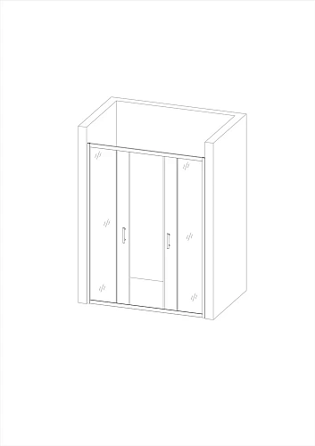 Шторка на ванну Taliente 150x140см, раздвижная, прозрачное стекло 6мм, профиль хром TA-1514CP Шторка на ванну Taliente 150x140см, раздвижная, прозрачное стекло 6мм, профиль хром TA-1514CP