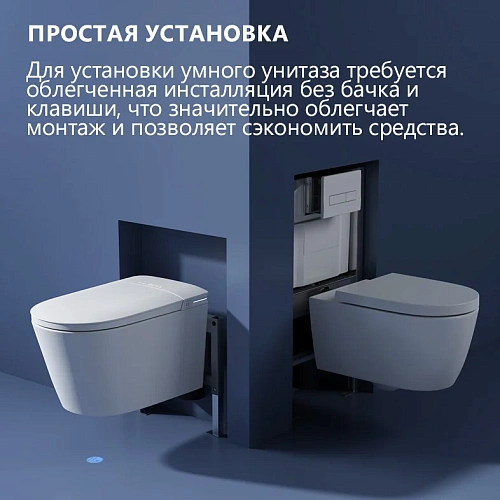 Унитаз SMART ABBER Bequem AC1121S подвесной, электронный с функцией биде, белый Унитаз SMART ABBER Bequem AC1121S подвесной, электронный с функцией биде, белый