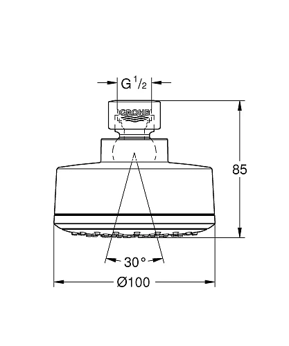Верхний душ GROHE New Tempesta Cosmopolitan 100 (26366000) Верхний душ GROHE New Tempesta Cosmopolitan 100 (26366000)