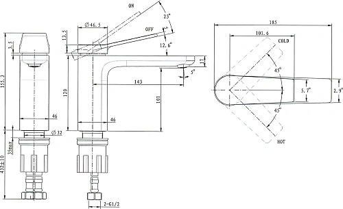 Смеситель для раковины STWORKI HDA5701M 586168 Смеситель для раковины STWORKI HDA5701M 586168